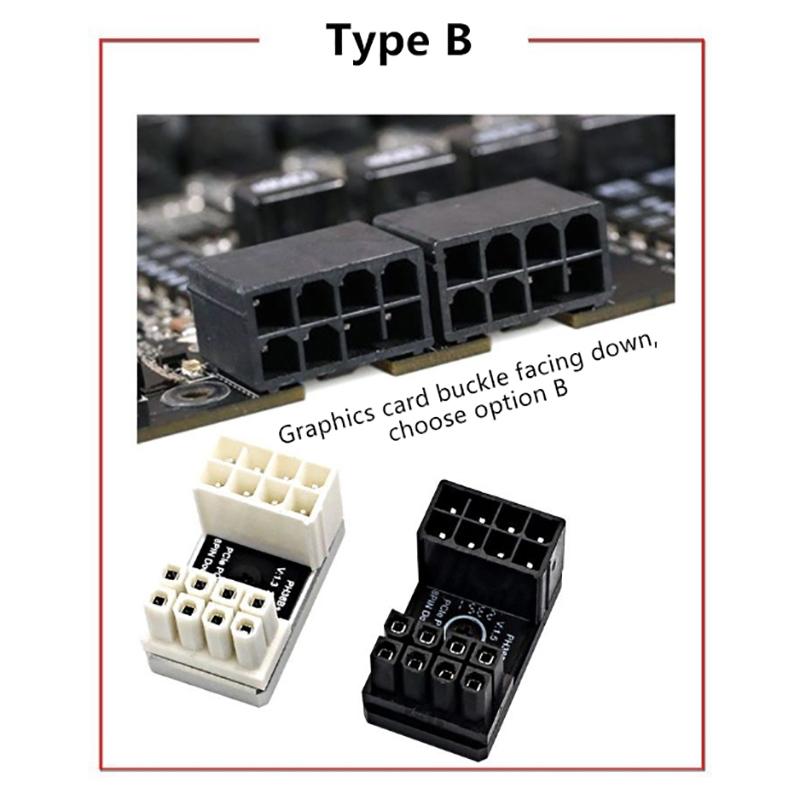 Угловой разъем 180 градусов для графического процессора 8P GPU угловой адаптер металлический разъем GPU принадлежности для графических карт для компьютерных энтузиастов