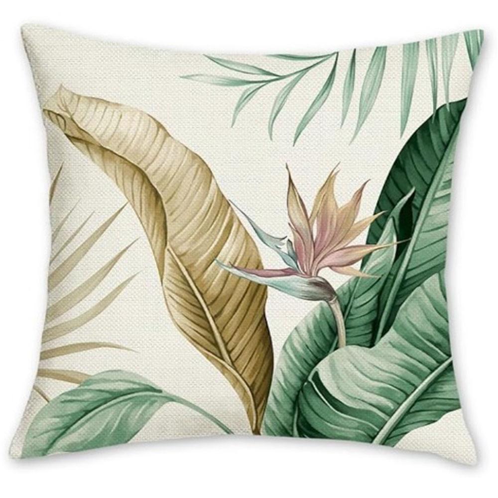 Tropical Leaf Shadows Interweaving Imbuing Rainforest VitalityCover Bedroom Sofa Decoration Polyester Cushion Cover with Zipper