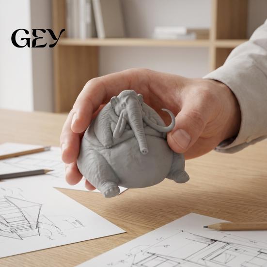 Арт-поделки с животными для полок 3D-печатная фигурка толстого слона, Современная скульптура, Креативные ручные фигурки из ПЛА-смолы, Статуэтка, Устойчивая