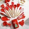 LMETJMA 28 Pcs Silicone Cooking Utensils Kitchen Utensil Set 446°F Heat Resistant Kitchen Gadgets Spatula Set With Holder JT263