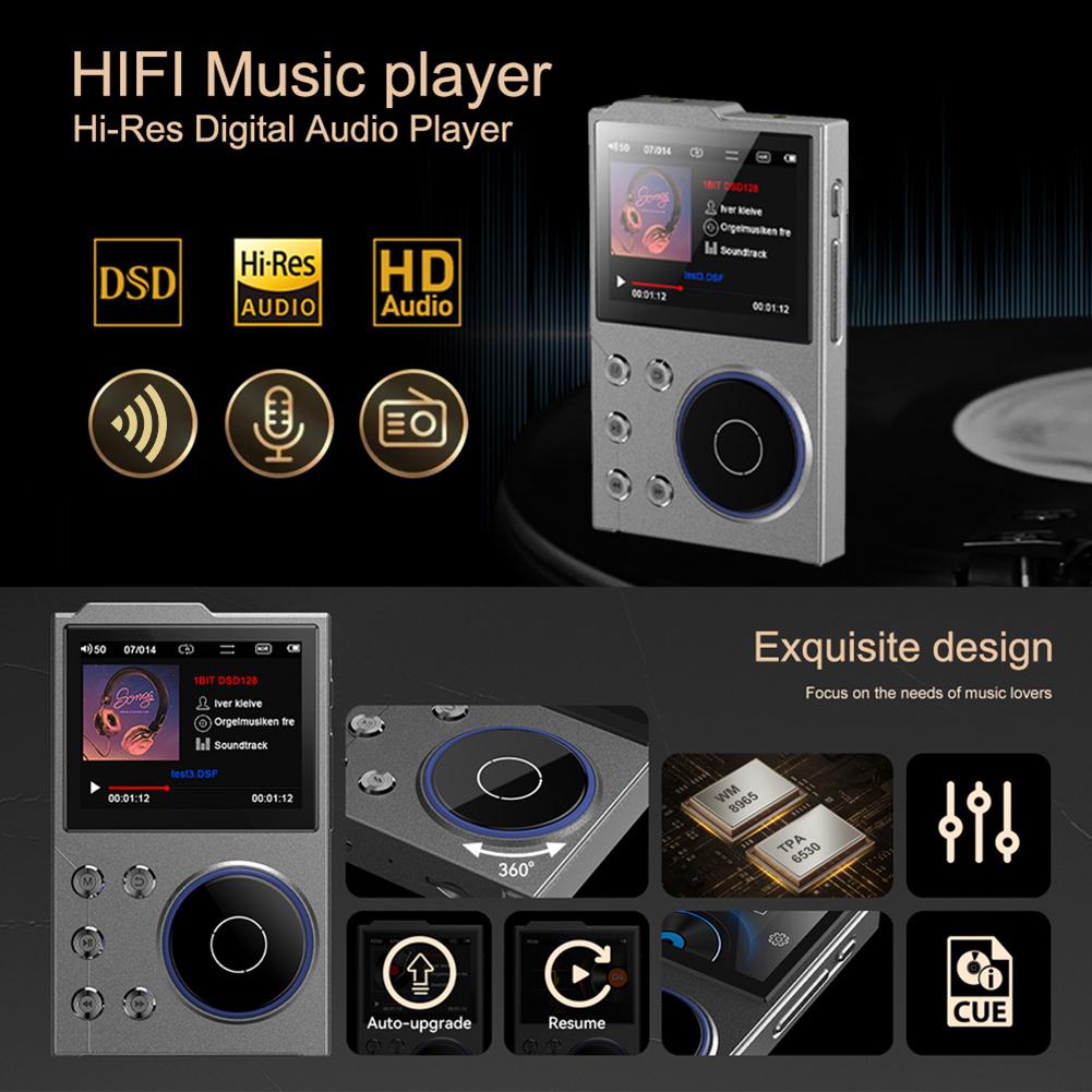 HiFi MP3-плеер Без потерь DSD Цифровой аудио Музыкальный плеер Цифровой музыкальный плеер HiFi Без потерь Аудио плеер Поддержка до 256 ГБ