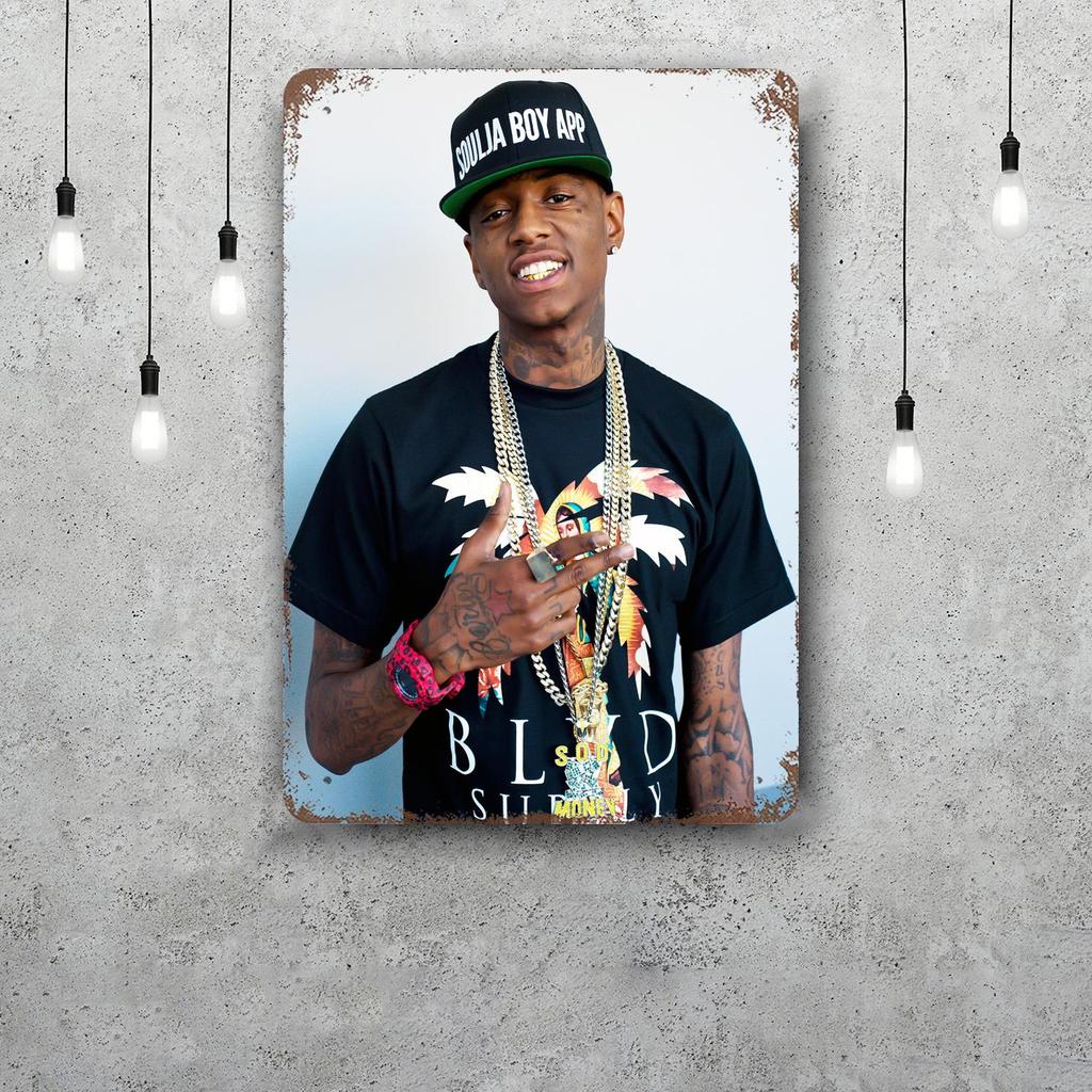 Декоративный плакат Soulja Boy Винтажная жестяная табличка Металлическая табличка Декоративная табличка для паба Бара Мужской комнаты Клуба Настенное украшение