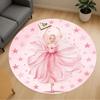 1 шт. Розовый круглый коврик для стула 'Балерина' для офиса, ковер для пола - Нескользящий, коврик для пола для офиса, спальни и декора помещений p127227