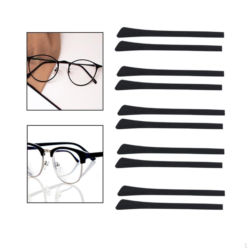 10 Pieces Silicone Eyeglass End Tips, Ear Sock Tubes Sunglasses Accessories Soft Temple Tips Comfort