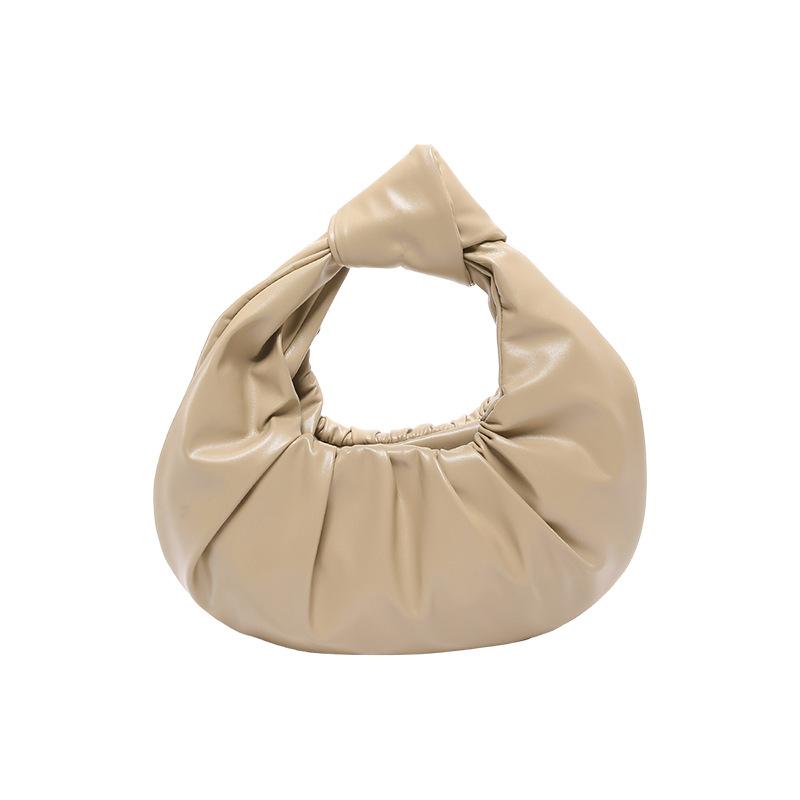 Простая плиссированная сумка в стиле ретро в форме полумесяца 2024 года, новая корейская версия, модная нишевая дизайнерская сумка