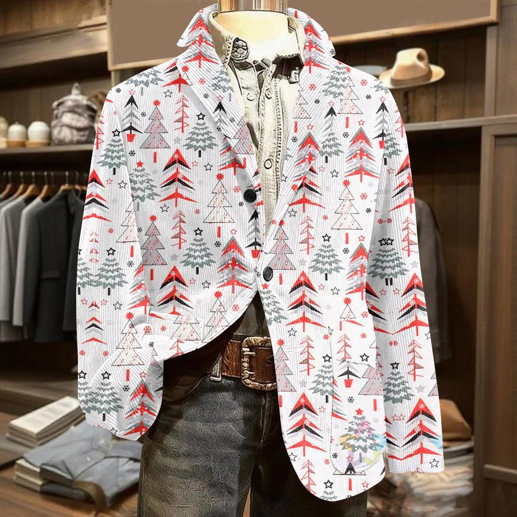 Мужской уродливый рождественский вельветовый теплый карманный пиджак-кардиган, мужской повседневный костюм