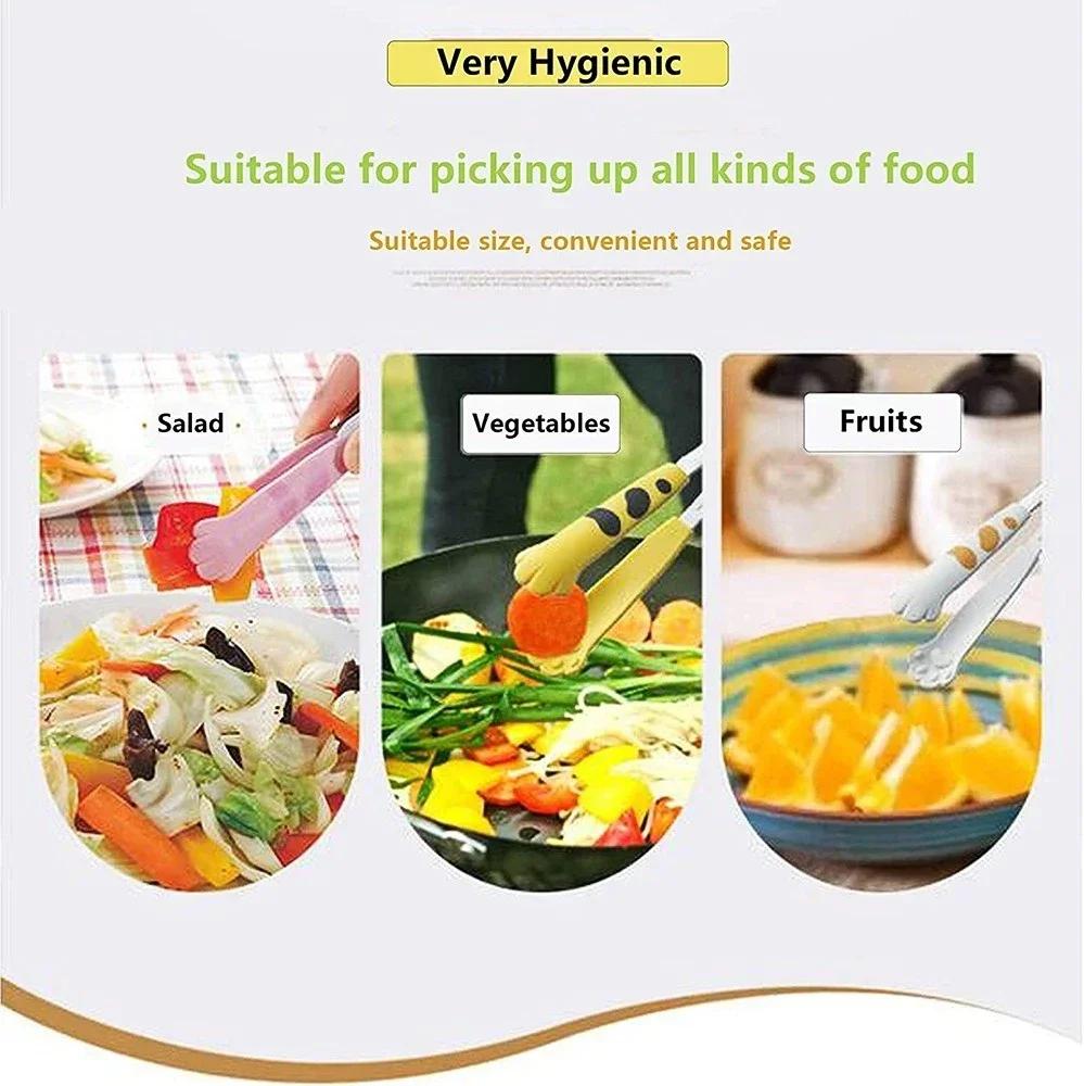 Японские щипцы в форме кошачьей лапы, милые мультяшные щипцы для еды, щипцы из нержавеющей стали для барбекю, зажим для выпечки сэндвичей, кухонные гаджеты