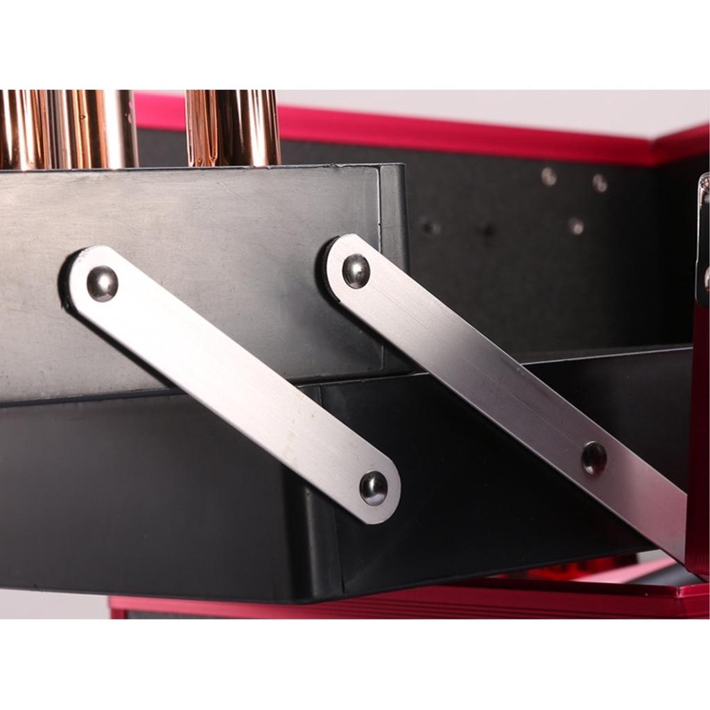 Portable Lockable Aluminium Hard Make Up Travel Storage Box, Cosmetic Beauty Vanity Case, Organiser, Large Capacity Toolbox Case