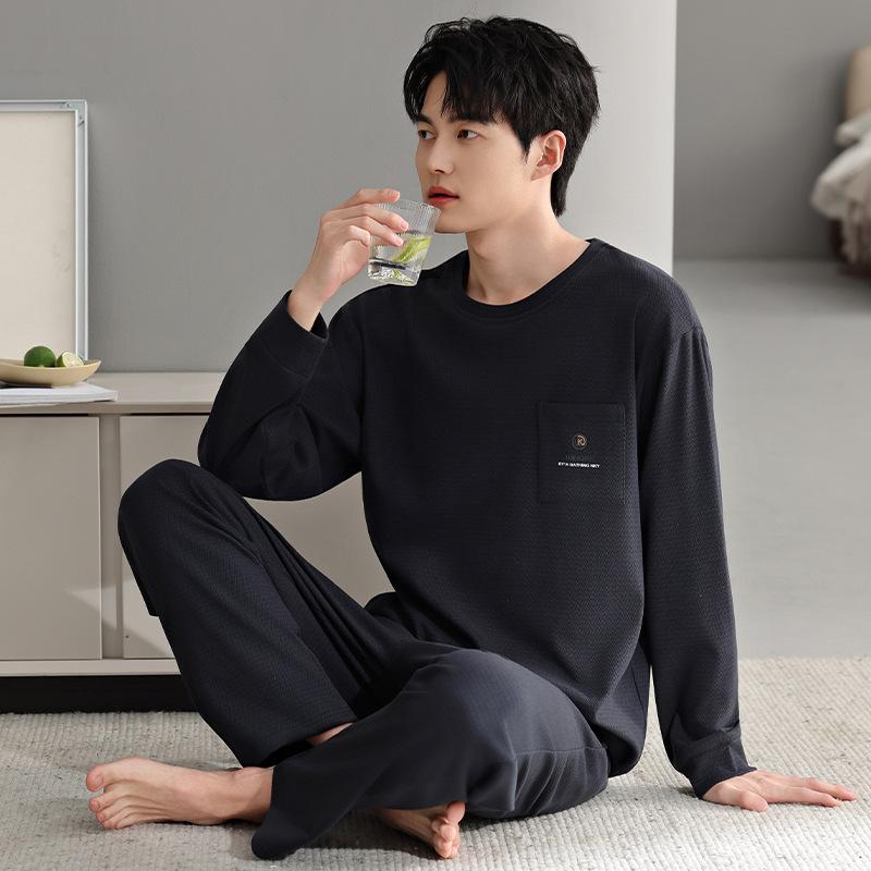 Пижама мужская осенне-зимняя флисовая утолщенная коралловый флис тонкий флис островной флис весенне-осенний премиальный комплект для дома