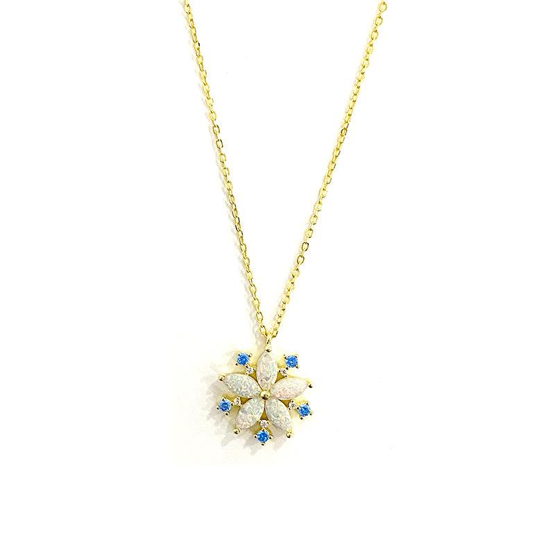 Ожерелье Dream Snowflake Opal для женщин, новая осенне-зимняя цепочка для свитера, дизайн цепочки для воротника Sense