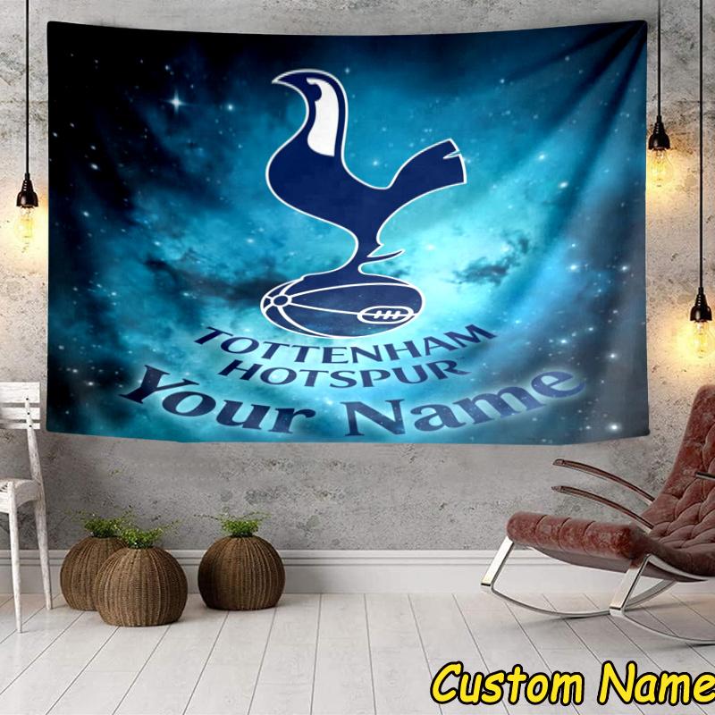 Custom Name Tottenham Stadium Tapestry Accessories for Bedroom,Livingroom, dormitory Room Wall Hanging Decor, Fan Birthday Gifts