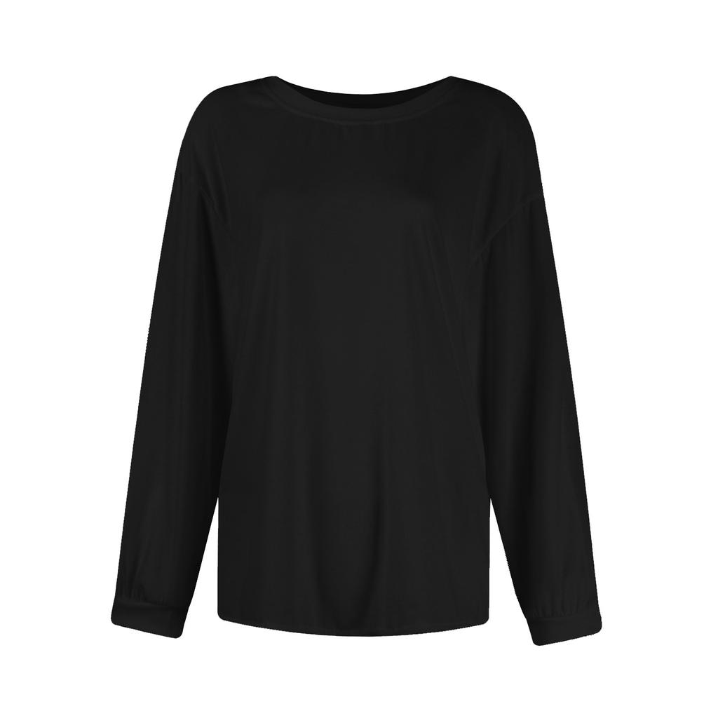 Женские футболки с длинными рукавами, весенняя новинка, женская мода, для отдыха, универсальный свитер для поездок на работу, футболка с круглым вырезом
