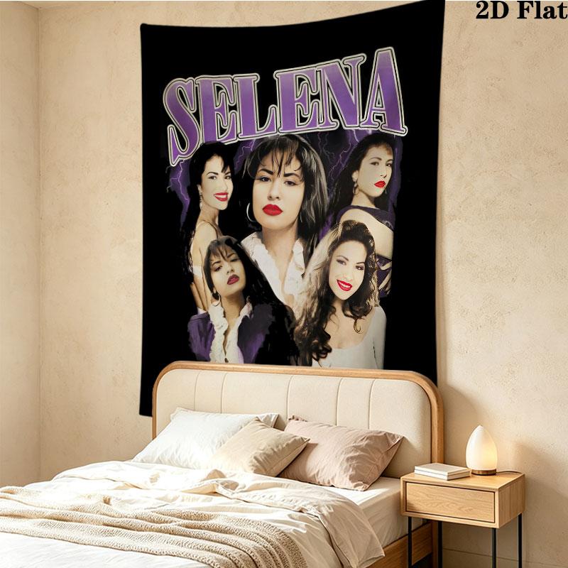 Selena Quintanilla Wall Tapestry Aesthetic Wall Hanging Printed Fabric Blanket Decorative Tapestries For Bedroom Living Room Home Decor