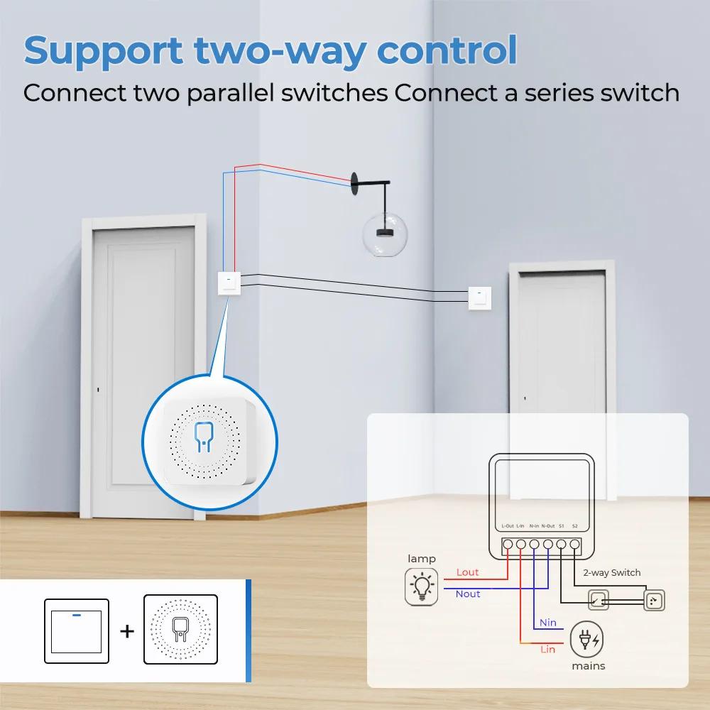 Tuya ZigBee WiFi Автоматический выключатель Умный переключатель 2-полюсный Модуль реле 220В 110В 16А Приложение Smart Life Голосовое управление Для Alex Google Home