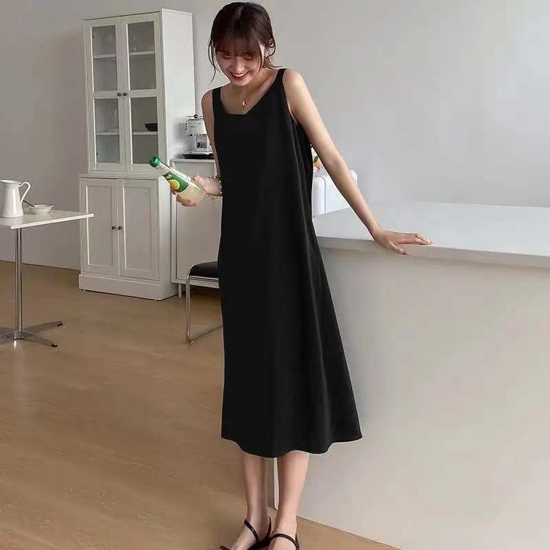 Женские платья большого размера внутри, длинная юбка с черным низом, платье на бретельках из ста тонких секций