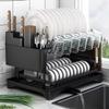 Dish Drying Rack,2 Tier Dish Racks for Kitchen Counter,Large Drying Rack with Drainboard,Utensil Holder Cup Holder Cutting Board