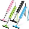 Car Rearview Mirror Wiper Portable Telescopic Auto Glass Squeegee Cleaner Long Handle Glass Mist Cleaner Water Removal Car Cleaning Tool