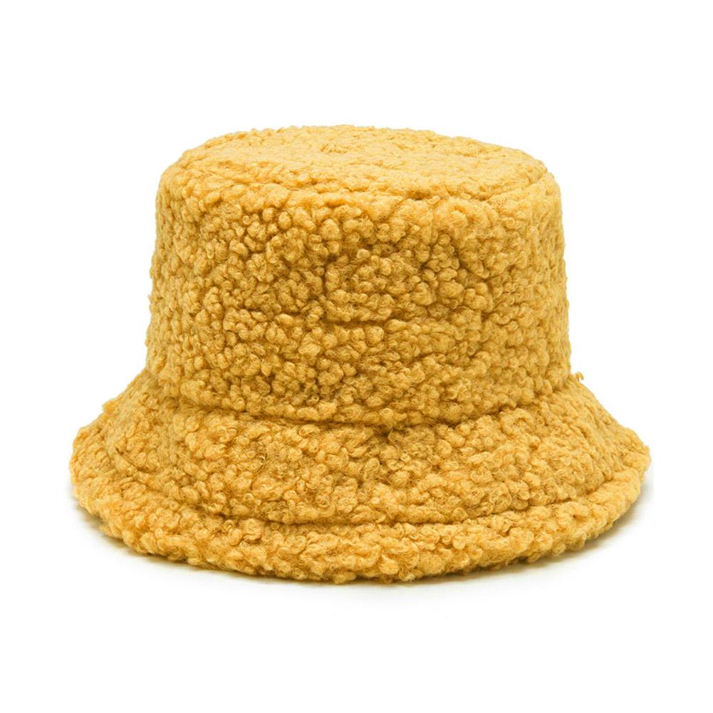 Women's New Versatile Net Red Lamb Hair Fisherman Hat Korean Bucket Classic Hat Solid Basin Fas E0K4