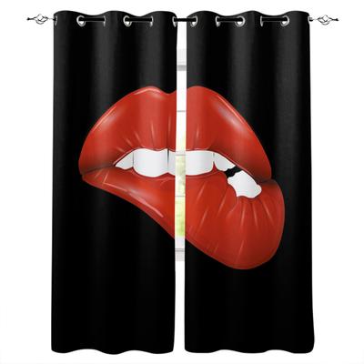 Bite Lips Красные губы Зубы Плотные шторы для детей Детский домашний декор Спальня Гостиная Высокое затемнение Оконные шторы