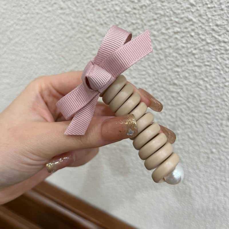 Эластичные резинки для волос для женщин и девочек, однотонные резинки для волос, спиральная катушка, резинка, хвостики, веревка для головы, аксессуары для волос