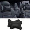 Car Seat Headrest Covers Car Leather Breathable Safety Pillow Auto Car Universal Head Neck Rest Pillow Pad For Car Travel Pillow