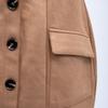 Button Skirt with Pockets Valentina Light Camel Suede Women DEELUXE 74