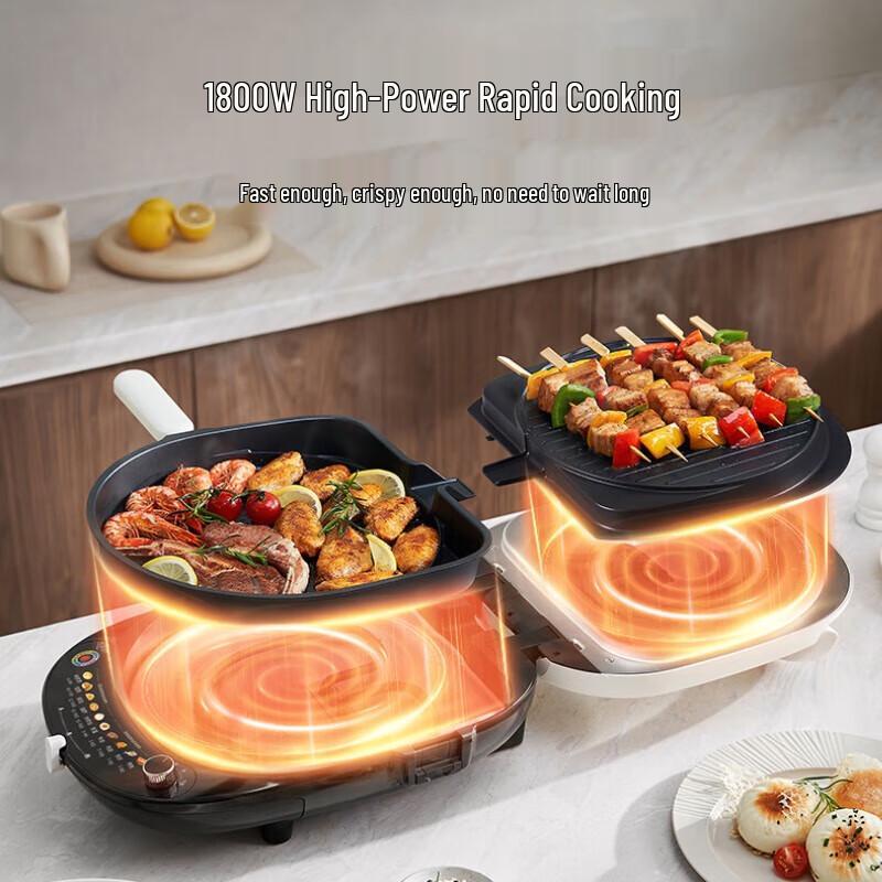 SUPOR Detachable Double-Sided Electric Griddle with Deep Pan CN plug (adapter included)