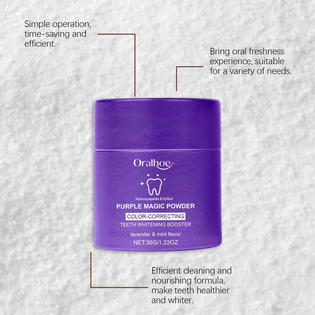 Deep Cleansing Lavender Tooth Powder, Suitable for Both Men and Women, Designed for Fresh Breathing, Perfect for Travel.