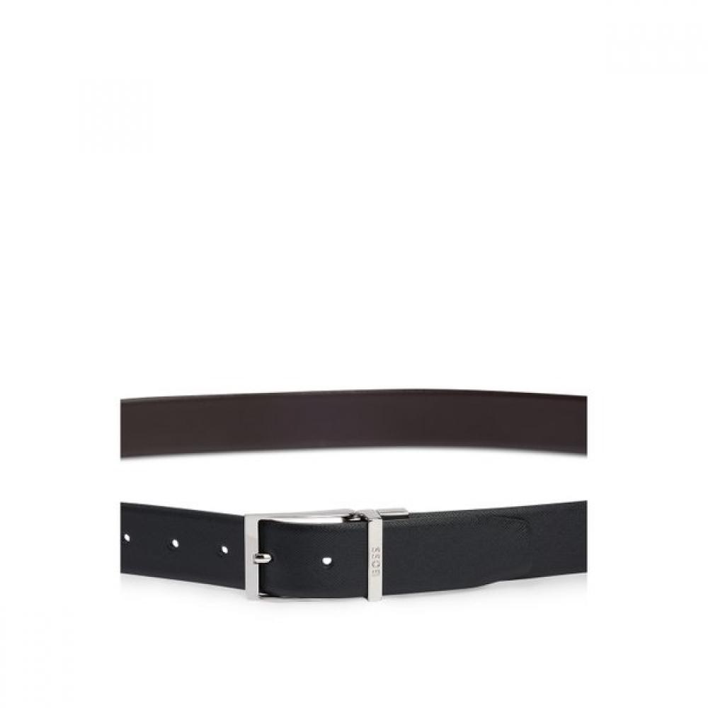 Boss Reversible emBossed Cowhide Belt Black 50496679002