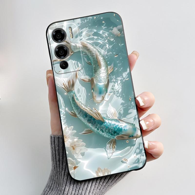 Shockproof Phone Case For Doogee N60 Pro Casing Soft Silicone Beautiful Aurora Snow Mountain Forest Pattern Black Cover