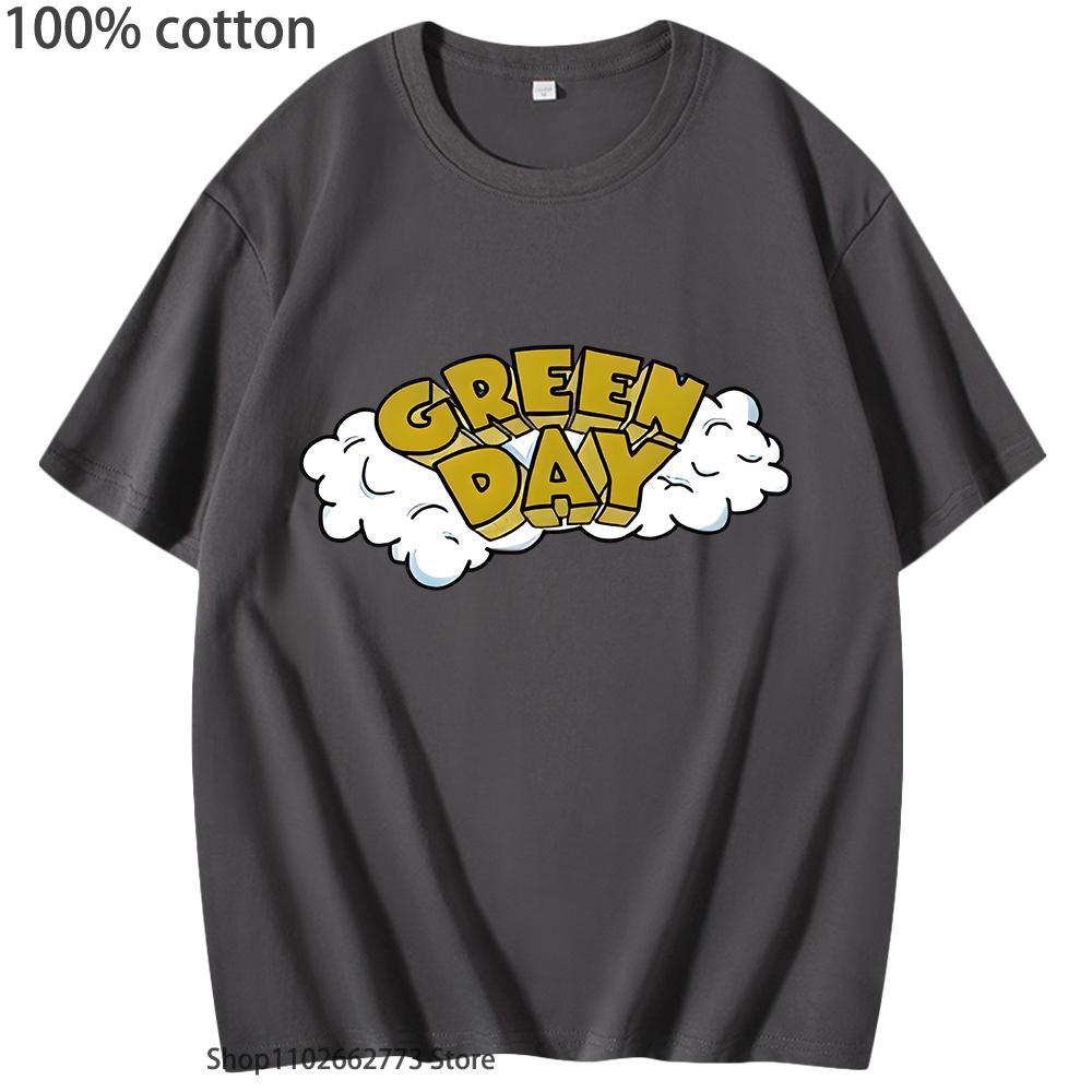 G-green Day Футболка с принтом рок-группы Женские Скейт-графика Мужская одежда Топы с принтом рок-группы Хлопковая летняя рубашка