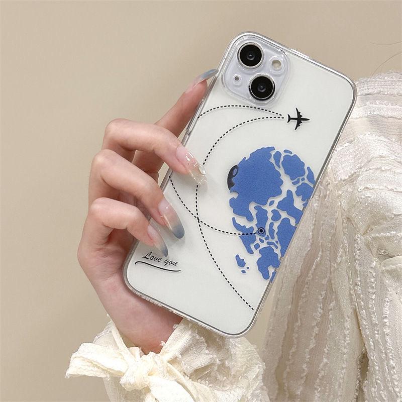 Прозрачный мягкий чехол для iPhone 14/13 Pro Max с сердечком - Креативный противоударный дизайн для пар