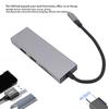USB C Хаб 5 в 1 Многопортовый адаптер 4K Потрясающий дисплей Док-станция Type C для ноутбуков планшетов Серый алюминиевый сплав