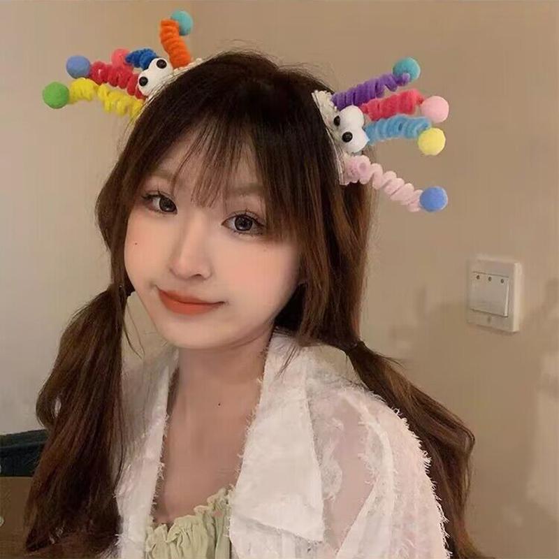 Новая милая плюшевая заколка для волос, модная заколка для волос с мультяшным глазом, заколка для волос, боковой зажим, корейские аксессуары для волос для женщин, головные уборы в подарок