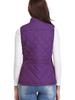 2022 Women's Fashion Quilted Cotton Vest with Zipper Pockets and Stand-Up Collar