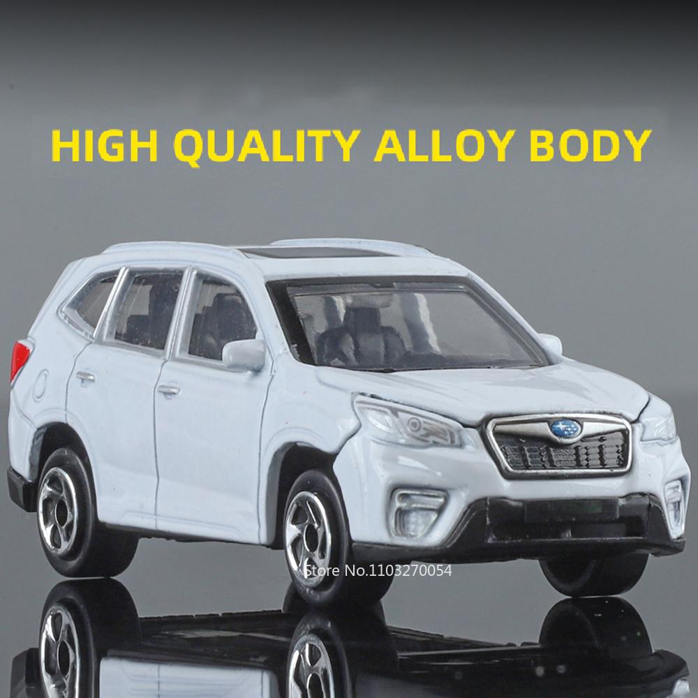 1:Масштаб 64 Модели автомобилей Forester Литые из сплава Игрушки День рождения Продвинутое украшение Подвеска на четыре колеса Резиновые шины Транспортные средства Подарки