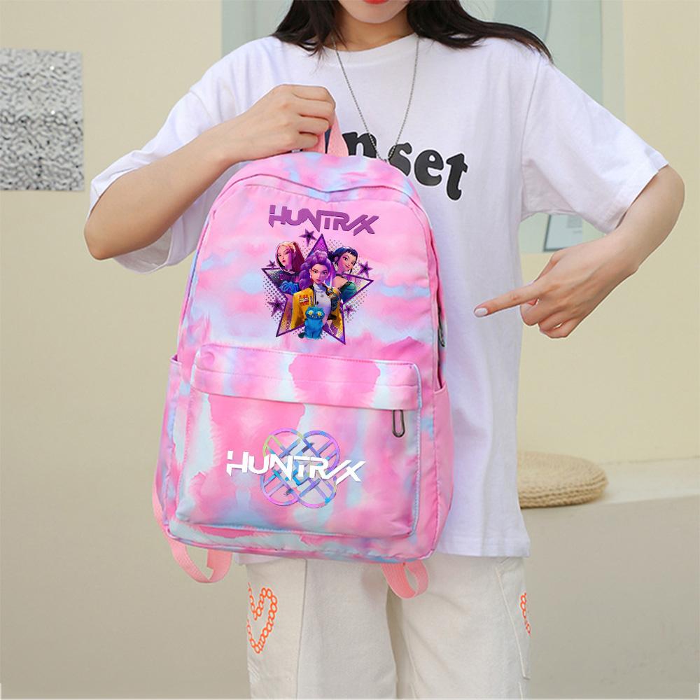 3Pcs/set Anime Cute Kpop Printed Backpack with Lunch Bag Pencil Case for Teenager Girl Boy Bookbag Large Capacity Waterproof Travel Bag Kid Gift