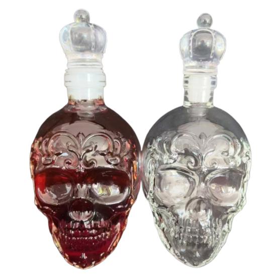 Графин для вина «Готический череп» объемом 350 мл, стеклянный графин ручной работы с герметичной пробкой, графин для виски, водки, пива