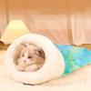 Plush Cat Cave Bed Tie-dye Color Kitten Quilt Bed Cute Cat Nest Mat  Pet Supplies