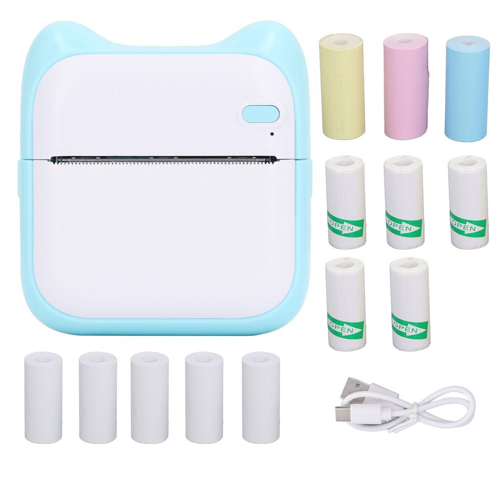 Мини термопринтер HD Clear 200dpi Печать BT Портативный принтер для студентов Фотографии Заметки Розовый