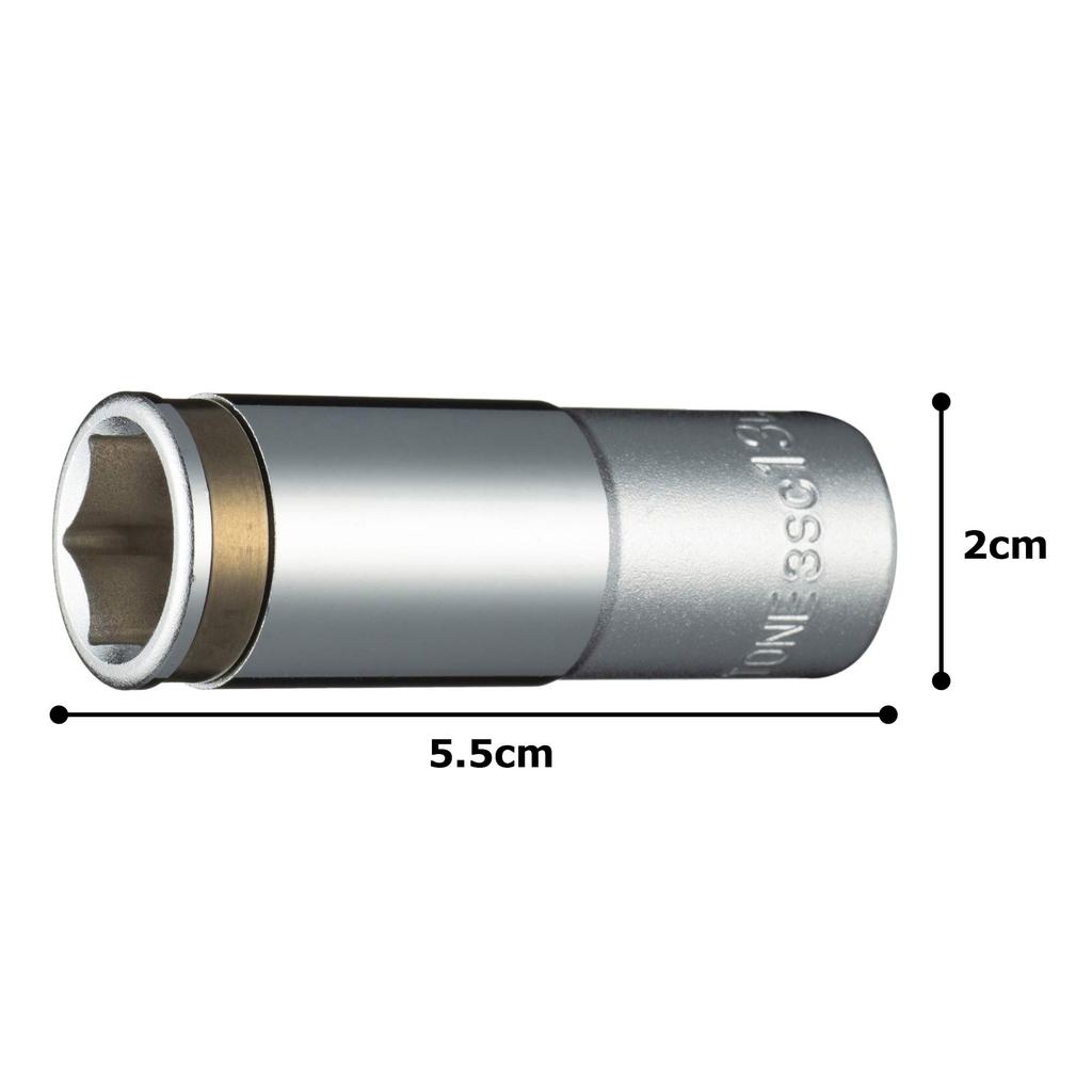 TONE Гайка с глубокой головкой Угол привода Ширина под ключ 13 мм (шестиугольный) 3SC-13L 9,5 мм (3/8")