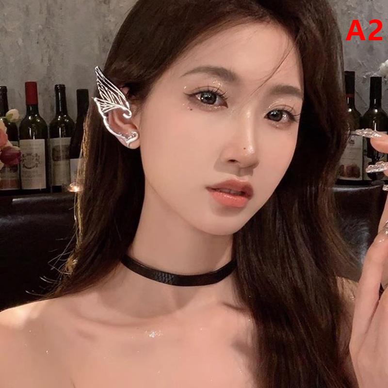 Elf Ear Hollow Ear Clips Earrings Simple Cool Elf Ear Outline Ear Cuff Alloy No Piercing Ear Clip All-Match Ear Hanging Jewelry