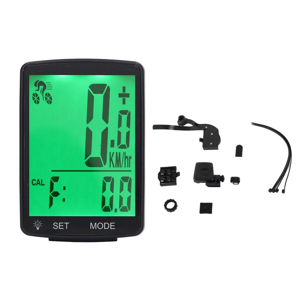 Bicycle Computer with Speed Cadence Sensor 2.8in LCD Display Bike Speedometer Wireless Cycling Compu