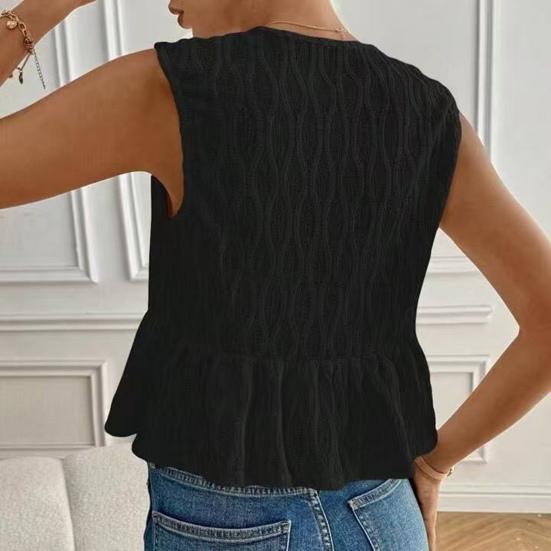 Женская майка с завязками спереди, летняя рубашка без рукавов с круглым вырезом, повседневная блузка для пляжного отдыха