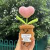 Ручная работа Крючком Цветок Подсолнух В Горшке Вязаный Шерстяной Орнамент Салон Автомобиля Забавный Снимающий Стресс Декор С Позитивной Карточкой