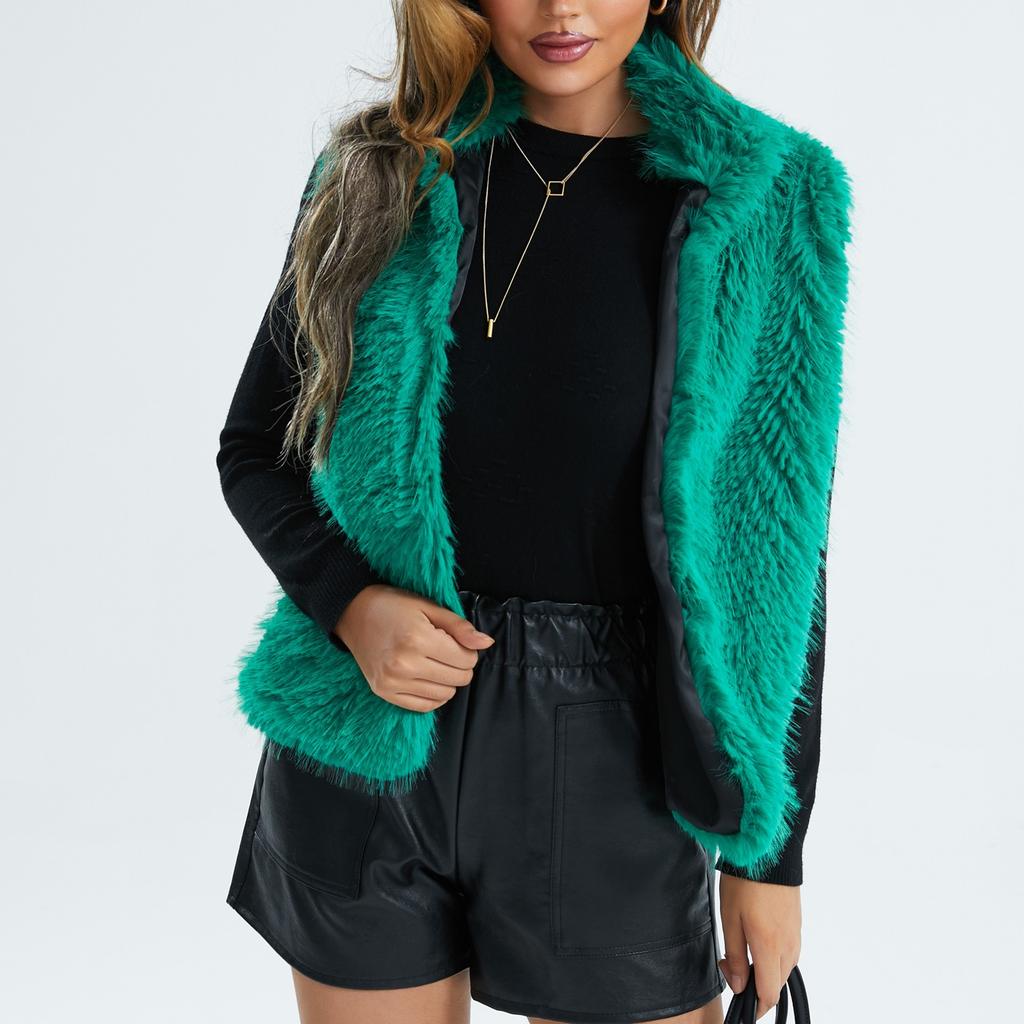 Женский осенне-зимний плюшевый теплый кардиган без рукавов