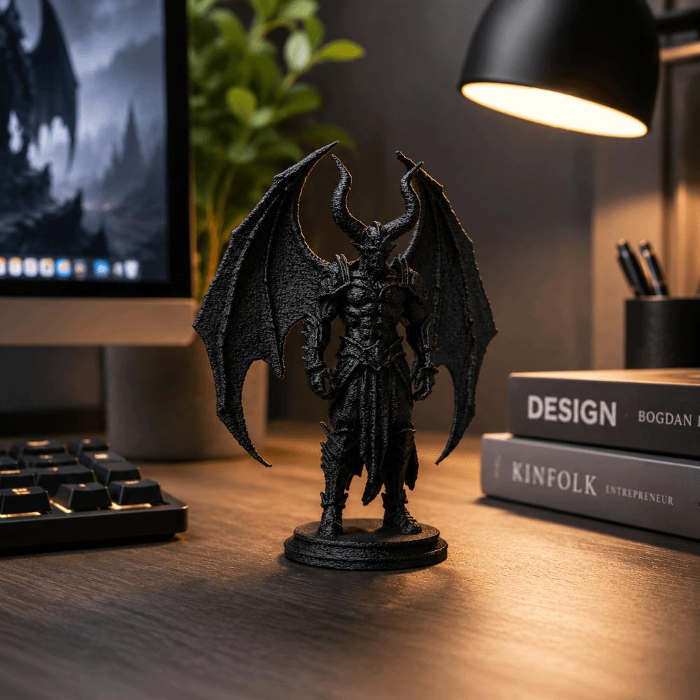 Фигурка Демона-Рыцаря на Хэллоуин 3D-печать Настольное украшение Черный Демон Статуэтка Стол