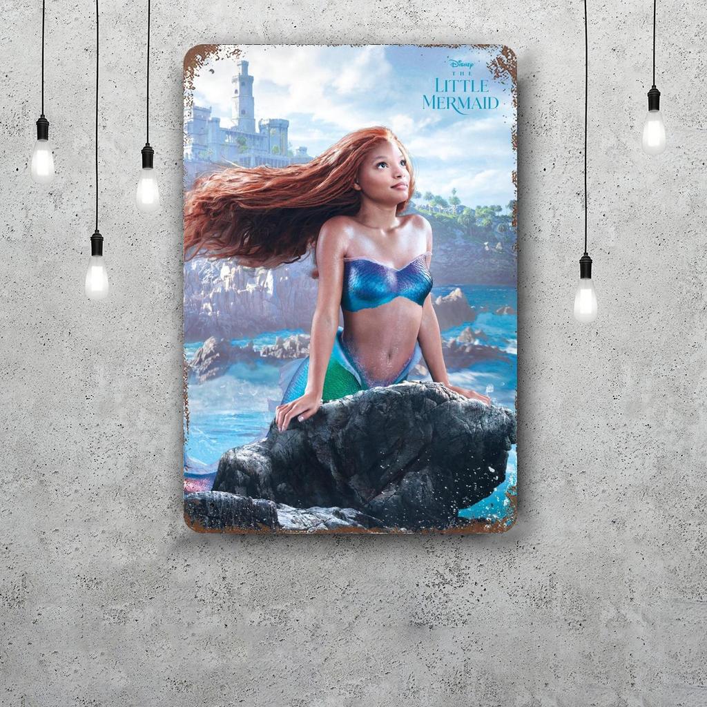 MINISO The Little Mermaid (Signature Edition) Decor Poster Tin Sign Metal Sign Decorative Plaque Pub Bar Cave Wall Decoration