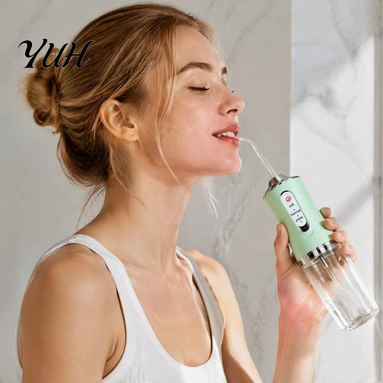 Rechargeable Oral Irrigator Electric Water Dental Flosser, 3 Levels Cordless for Teeth Cleaner with 4 Jet Tips Cleaning, Flosser