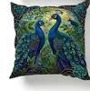 Vintage Peacock Oil Painting  Pillowcases Flat Print Machine Washable Suitable for Decorating Living Rooms and Bedrooms